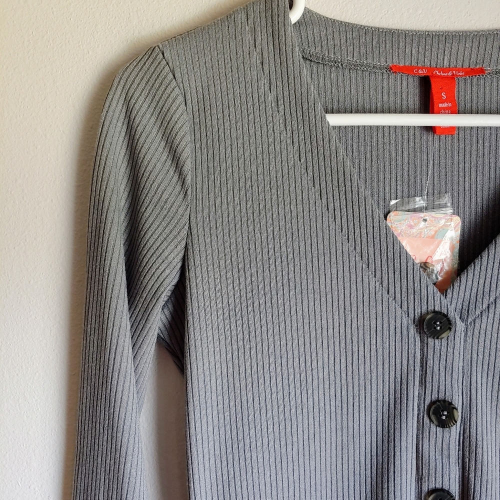 NWT Chelsea & Violet long sleeve gray dress size S - Picture 5 of 6
